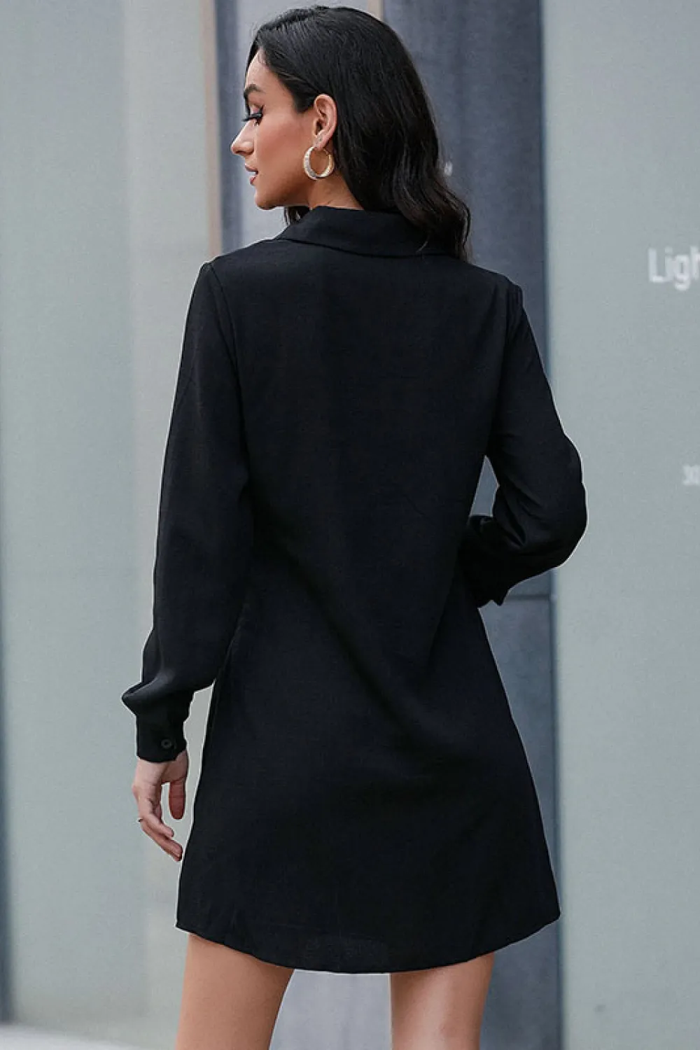 Belted Mini Shirt Dress, image 3