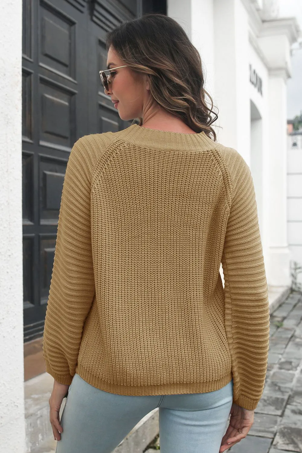 Round Neck Rib-Knit Sweater, image 9