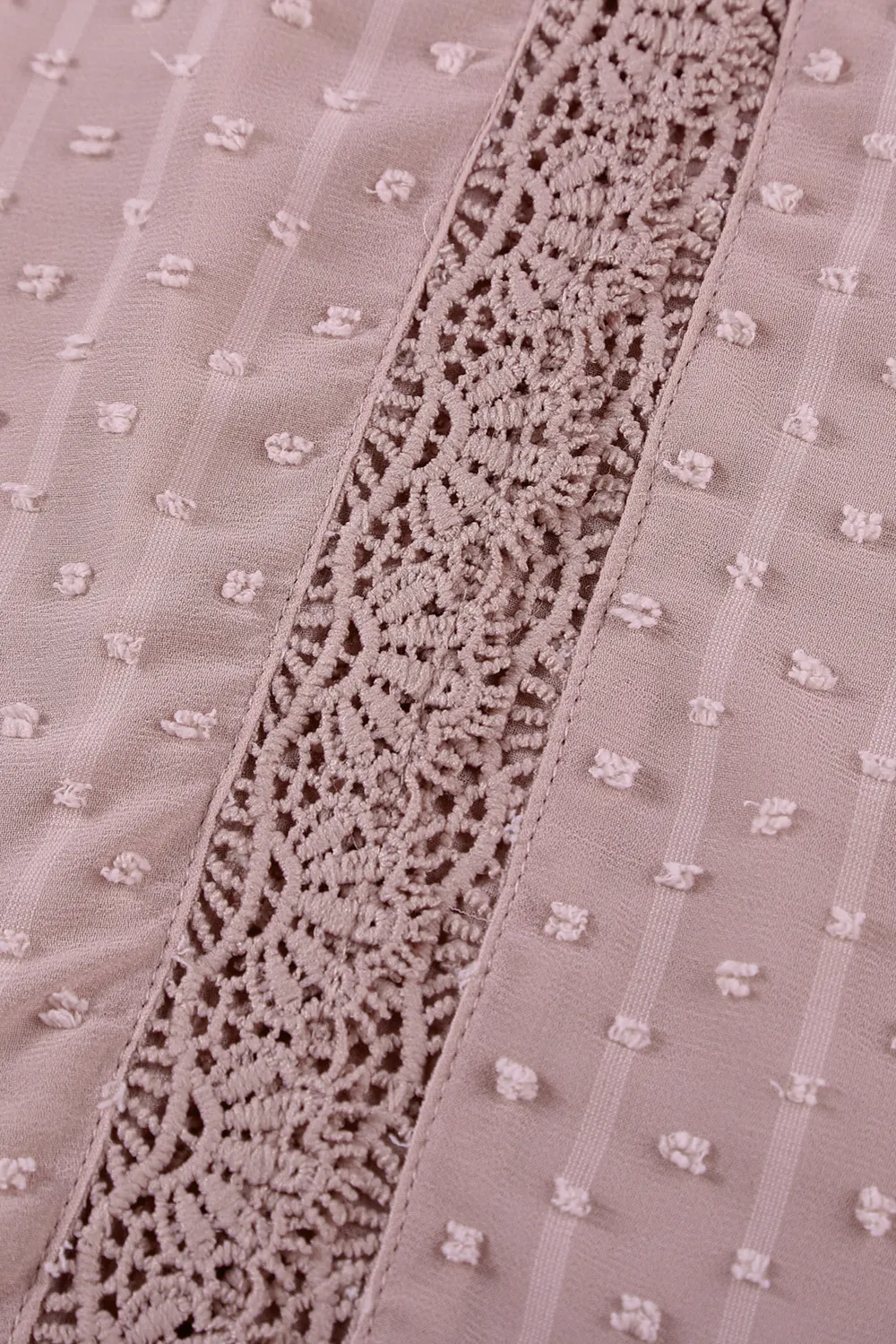 Swiss Dot Lace Trim Plunge Blouse, image 12