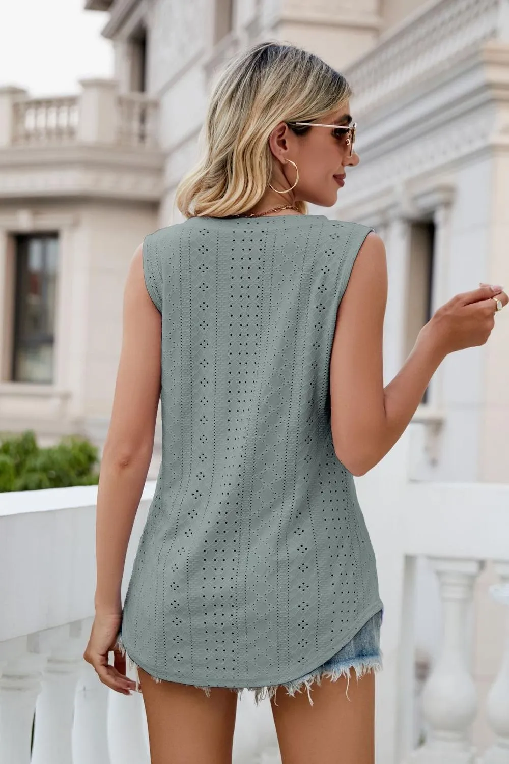 Eyelet V-Neck Tank, image 19