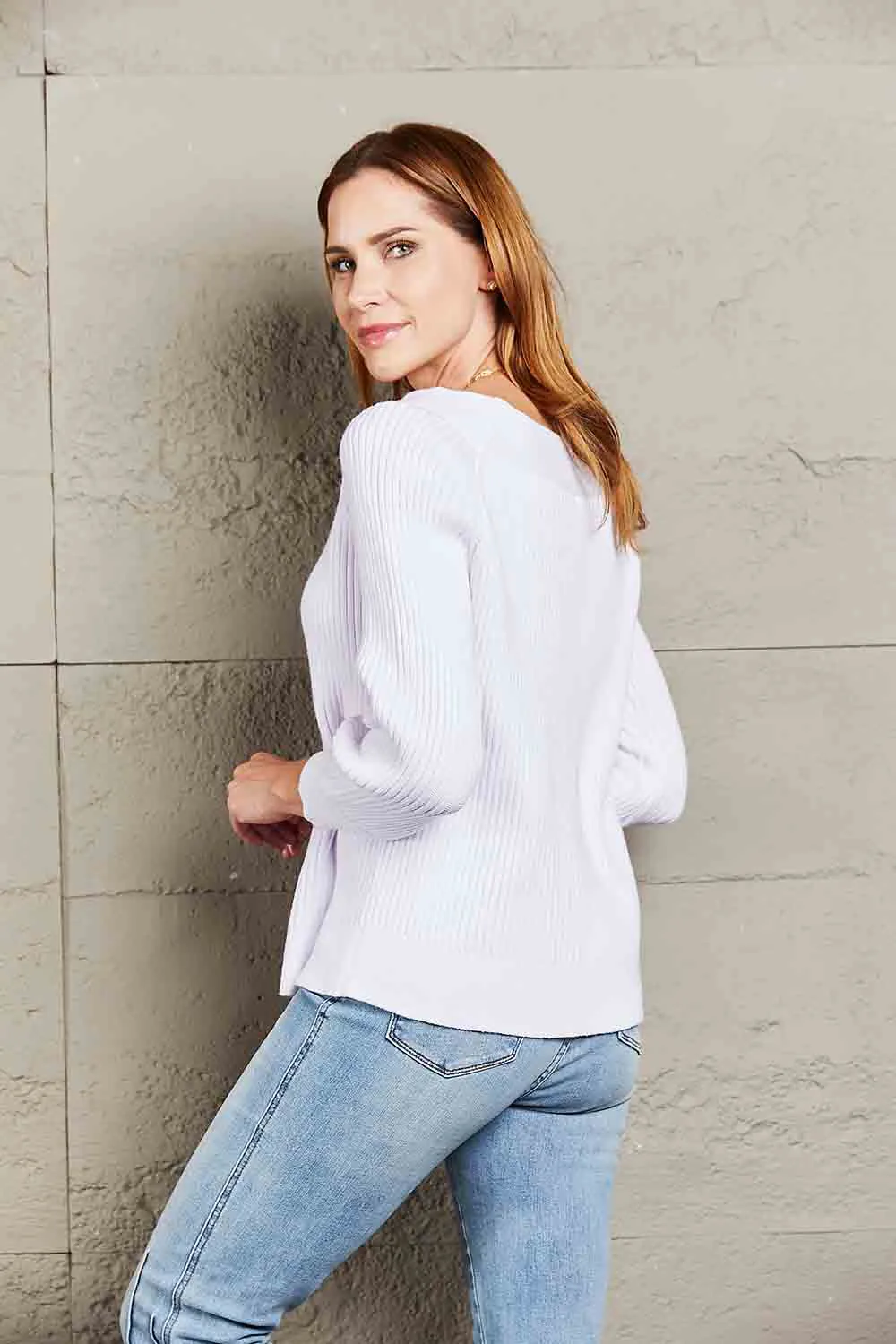 Off-Shoulder Rib-Knit Sweater, image 3