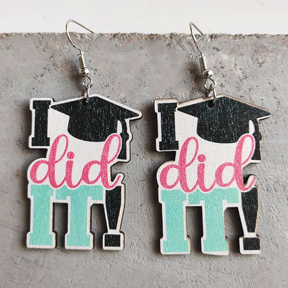 School Theme Wooden Dangle Earrings, image 5