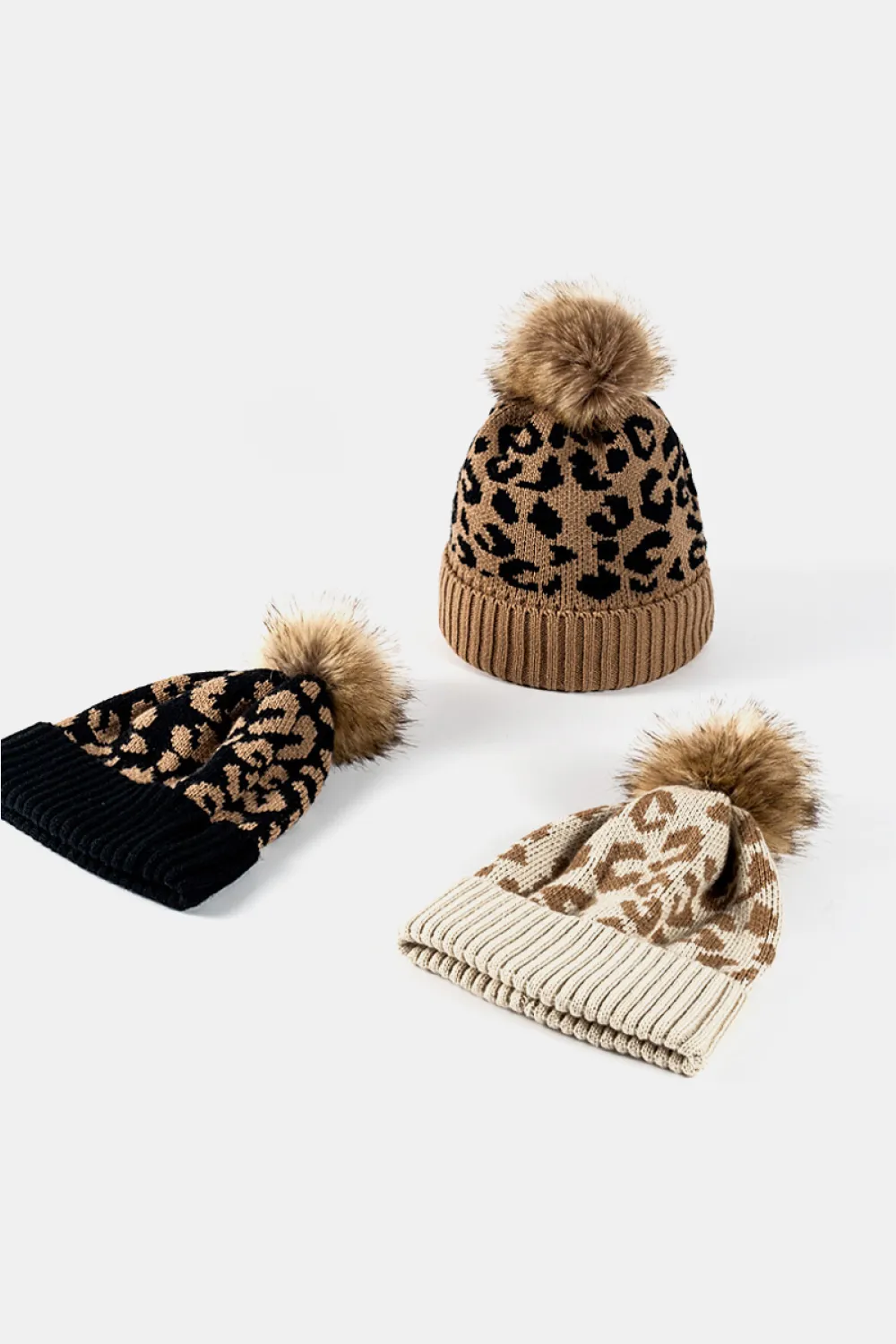Leopard Pom-Pom Cuffed Beanie, image 13