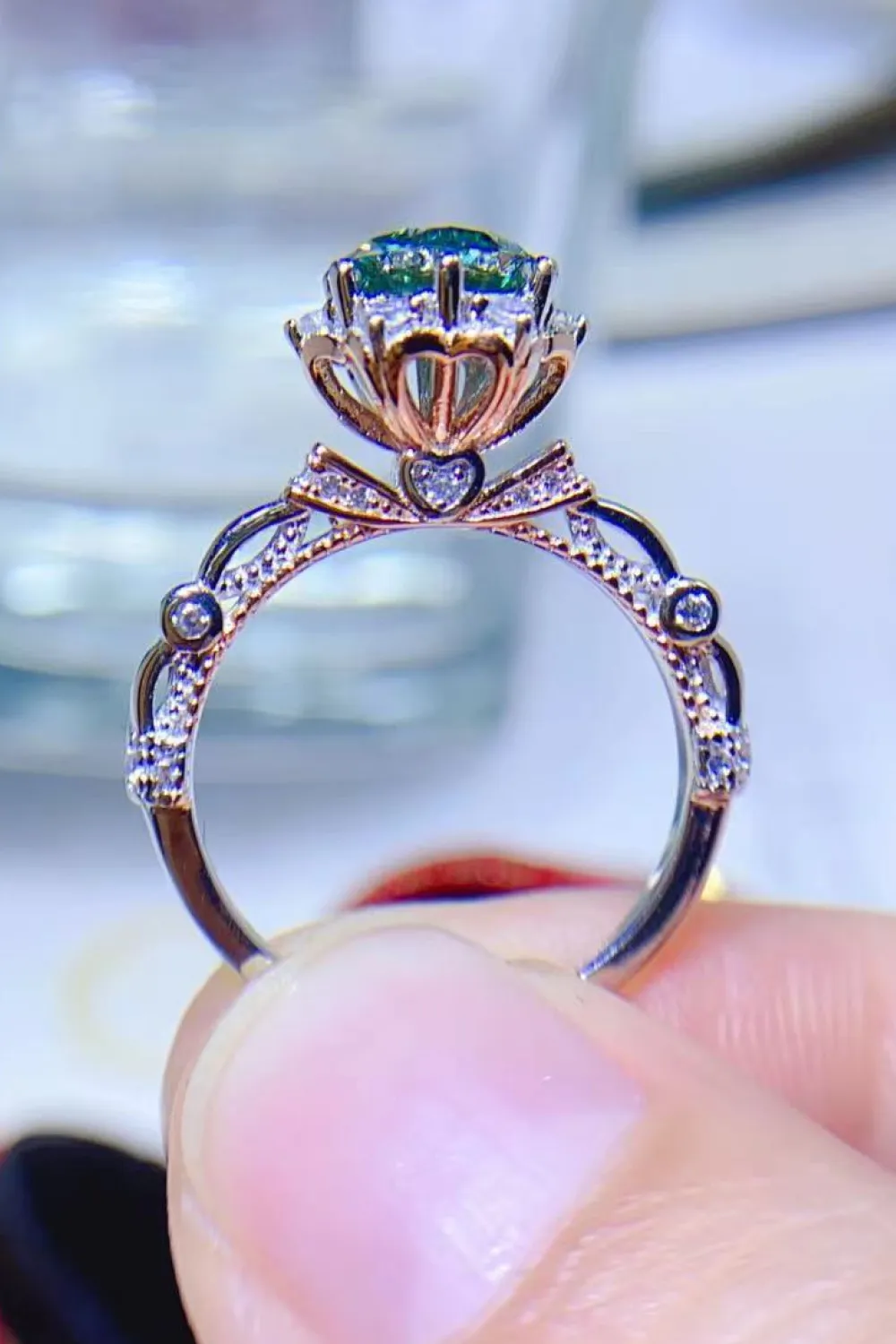 1 Carat Moissanite 925 Sterling Silver Ring, image 4