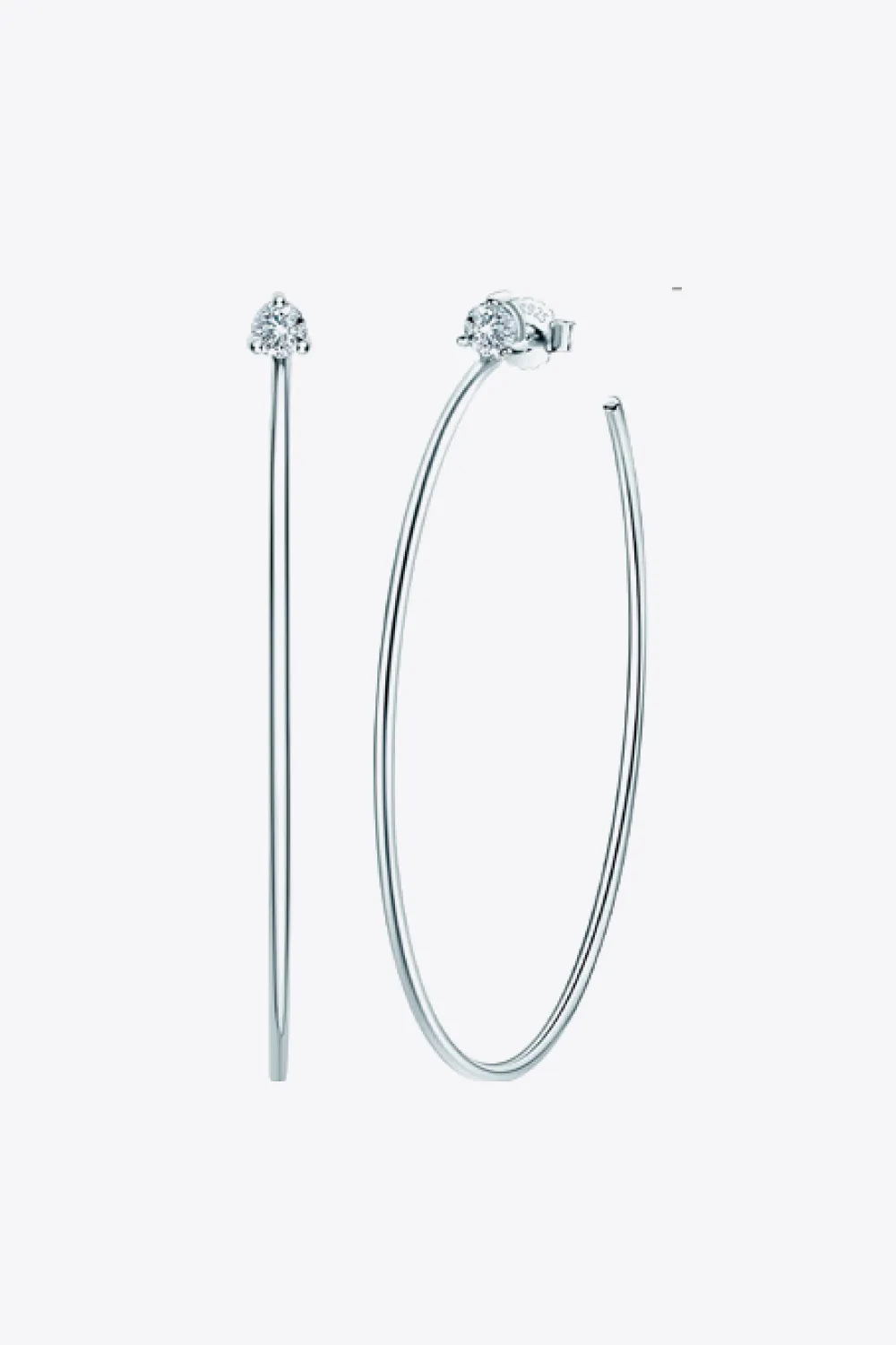 925 Sterling Silver Moissanite Hoop Earrings, image 6