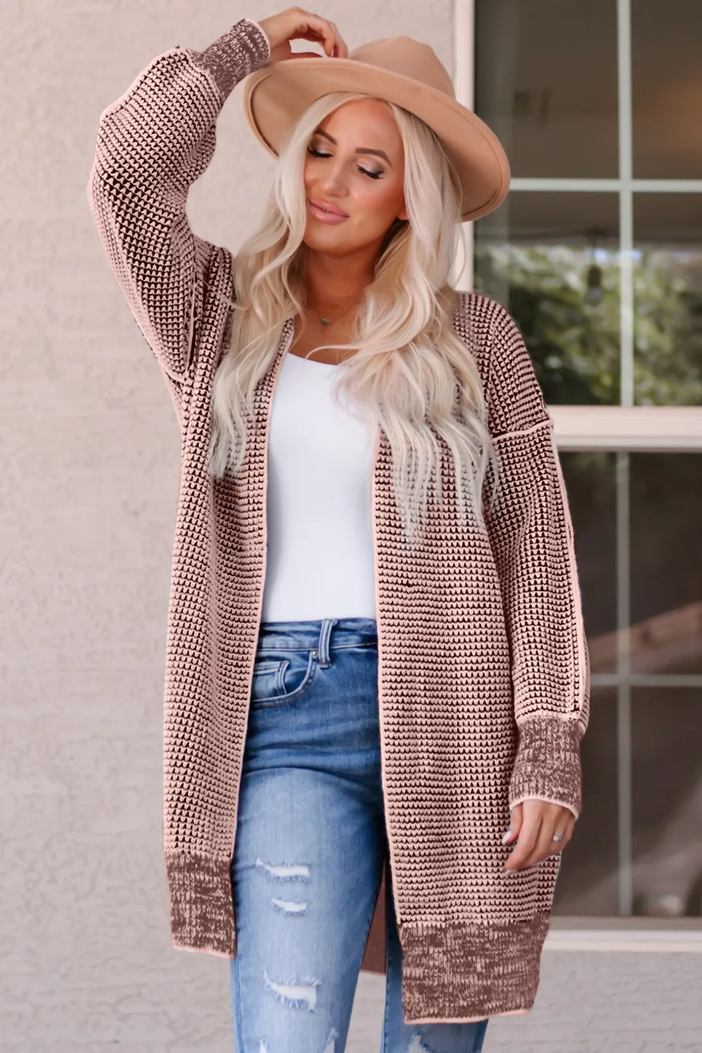 Heathered Open Front Longline Cardigan, image 19