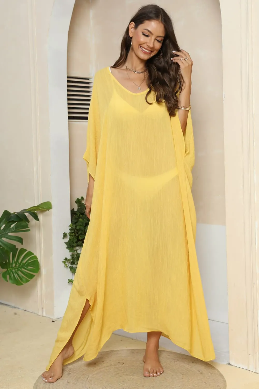 V-Neck Three-Quarter Sleeve Cover-Up, image 18