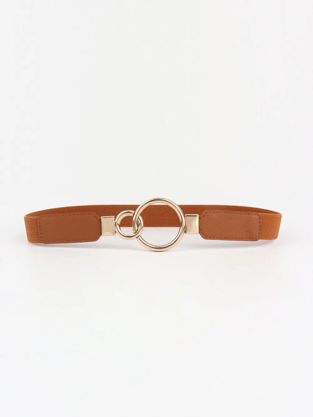 Double Ring Buckle Elastic PU Belt, image 16