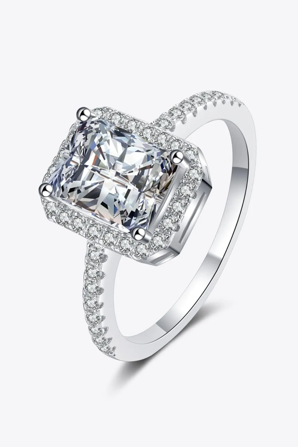 2 Carat Moissanite 925 Sterling Silver Halo Ring, image 6