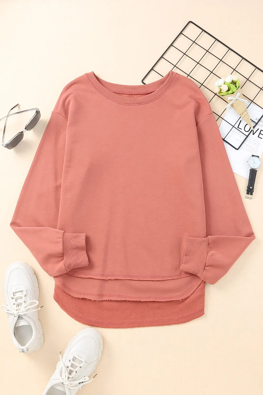 Side Slit Drop Shoulder Sweatshirt, image 19