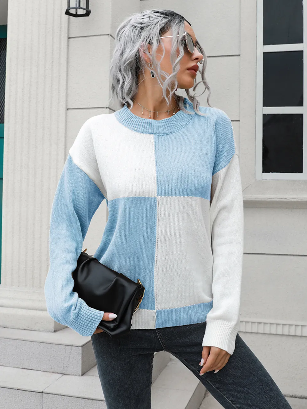 Contrast Drop Shoulder Sweater, image 7