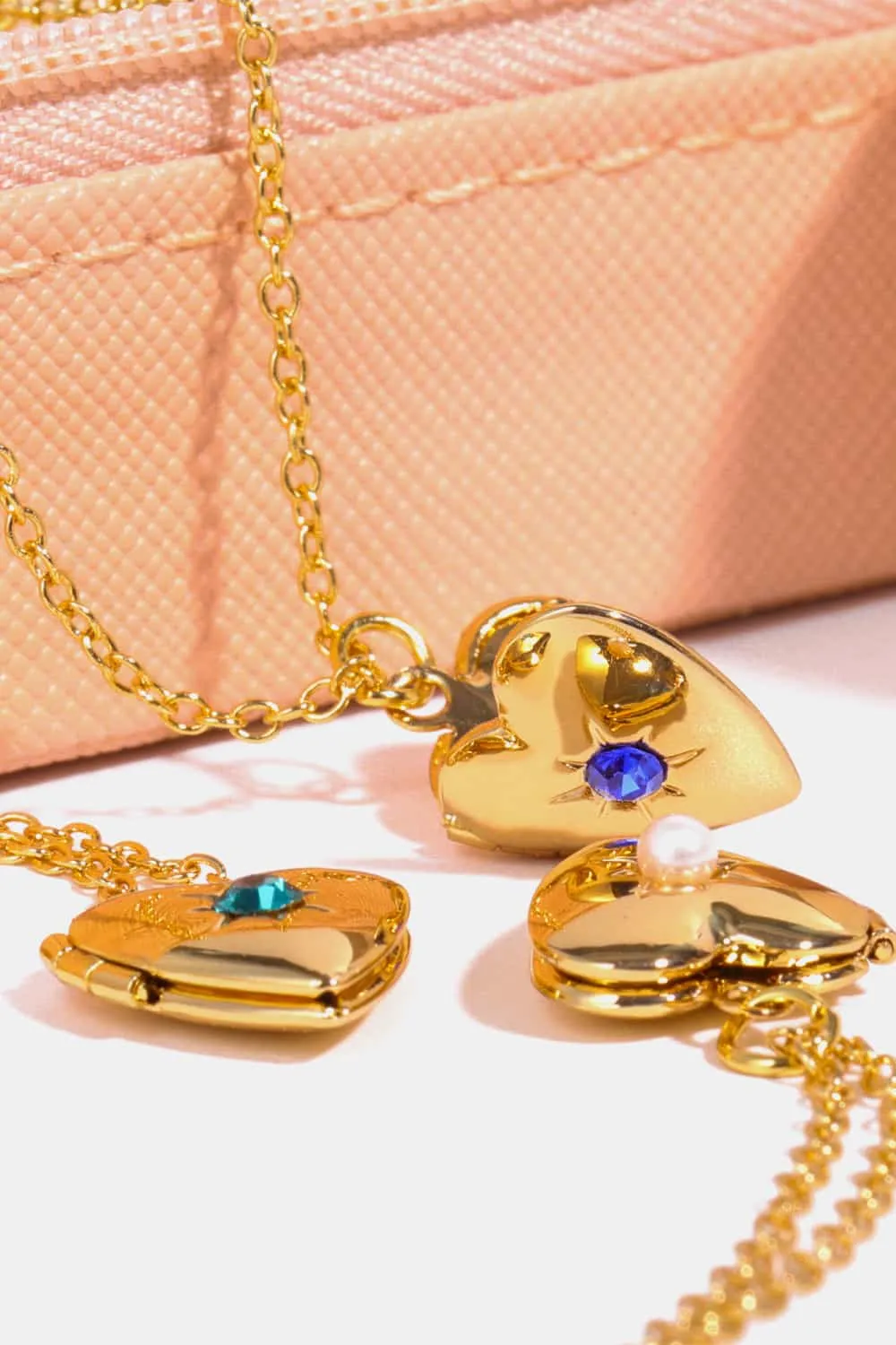Zircon Heart Shape 14K Gold-Plated Pendant Necklace, image 8