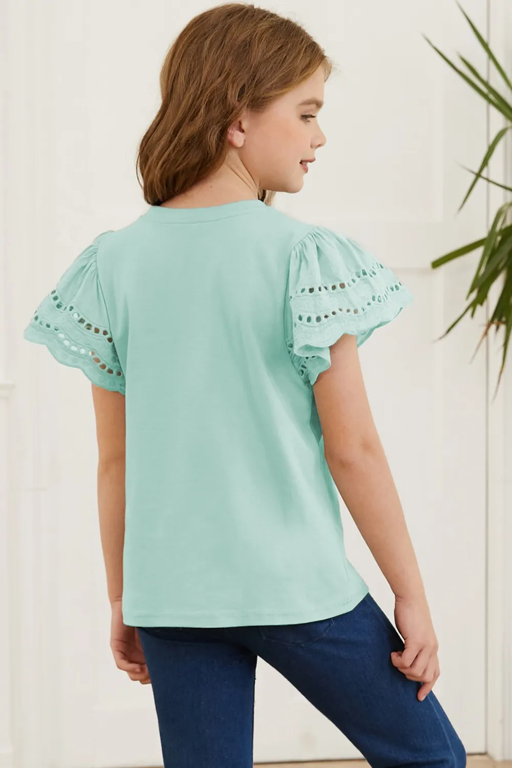 Round Neck Flutter Sleeve T-Shirt, image 7