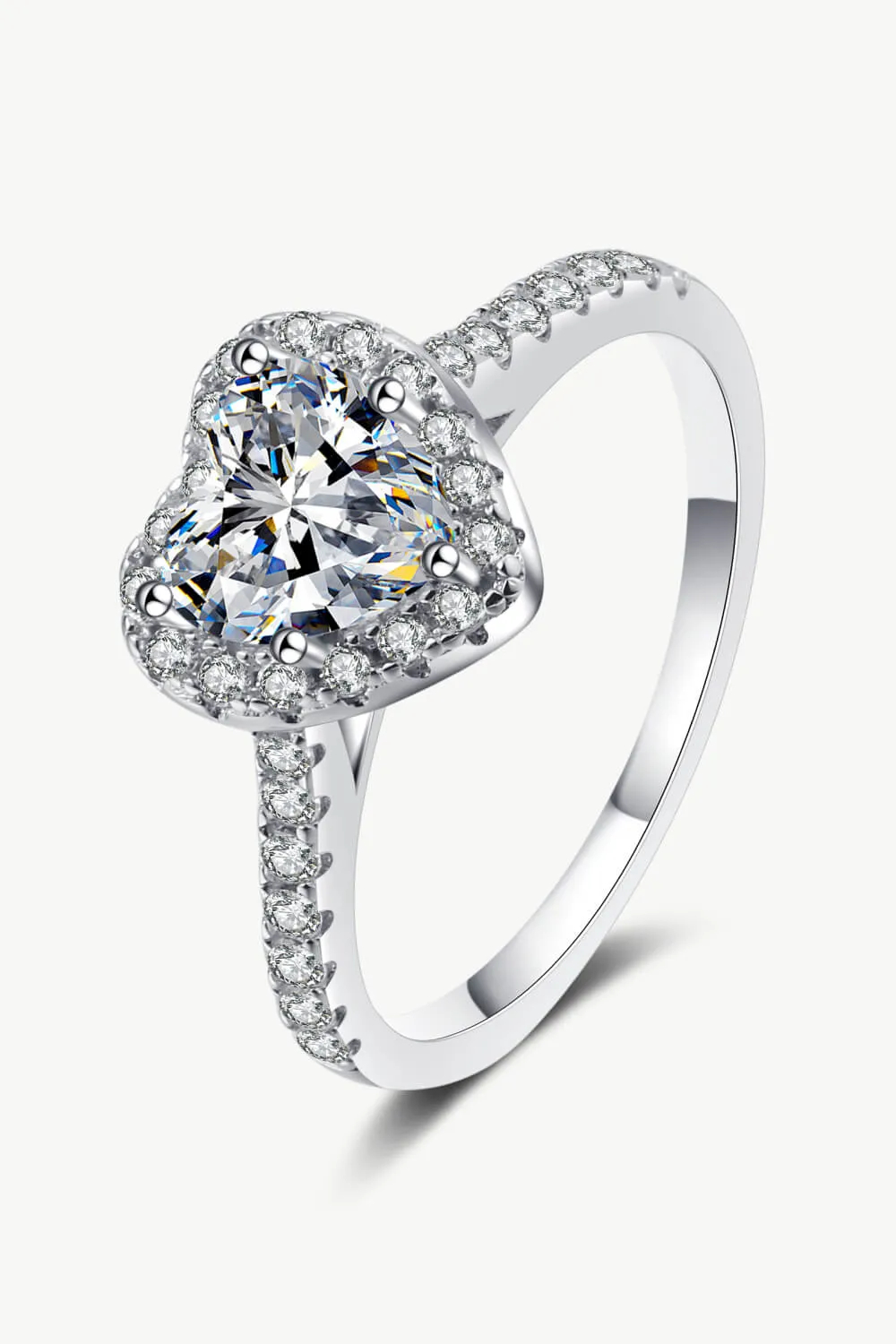1 Carat Moissanite Heart-Shaped Ring, image 4