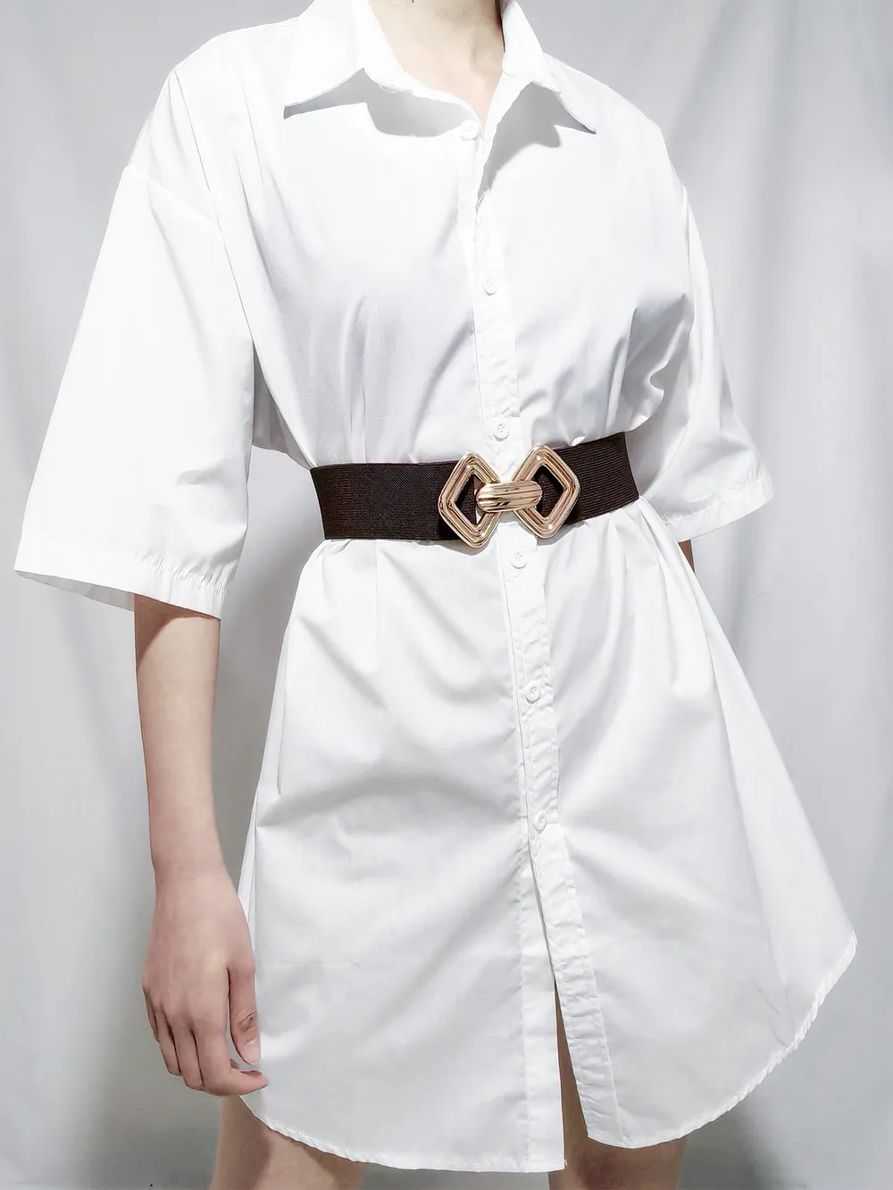 Geometric Buckle Elastic Wide Belt, image 28