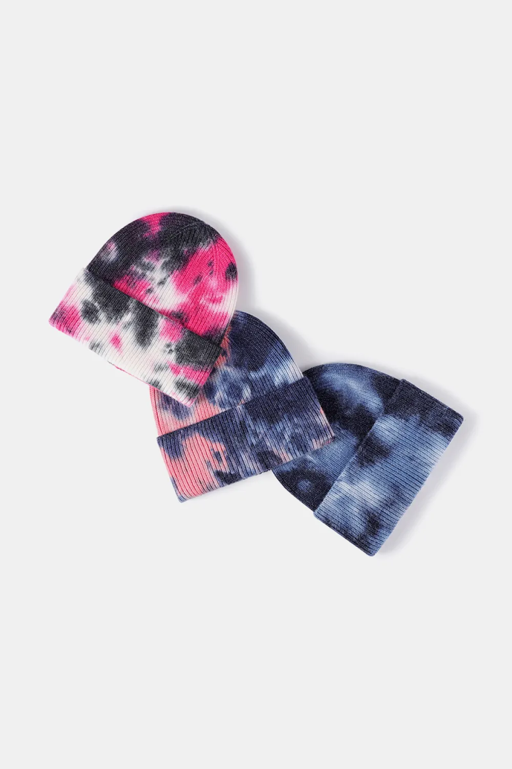 Tie-Dye Cuffed Rib-Knit Beanie Hat, image 33