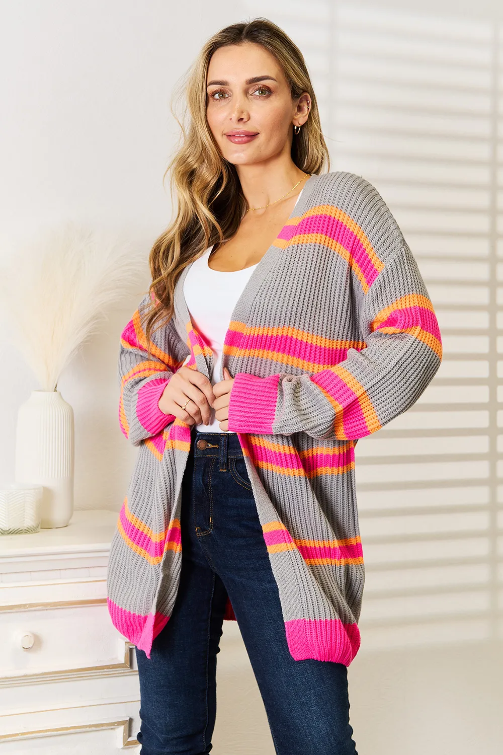 Ribbed Long Sleeve Cardigan, image 7