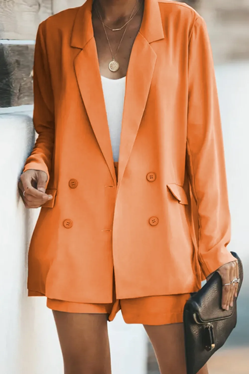 Longline Blazer and Shorts Set with Pockets, image 11
