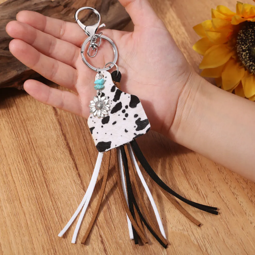 Turquoise Fringe Detail Key Chain, image 4