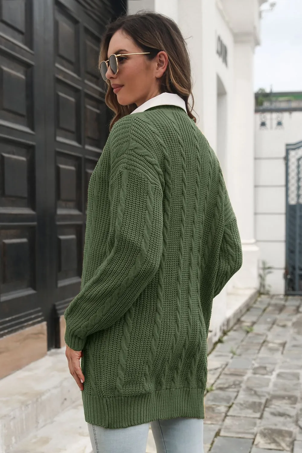 Open Front Longline Cardigan with Pockets, image 6