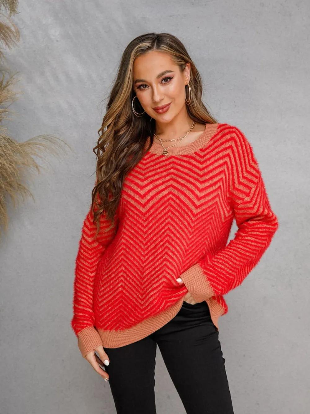 Round Neck Long Sleeve Sweater, image 7