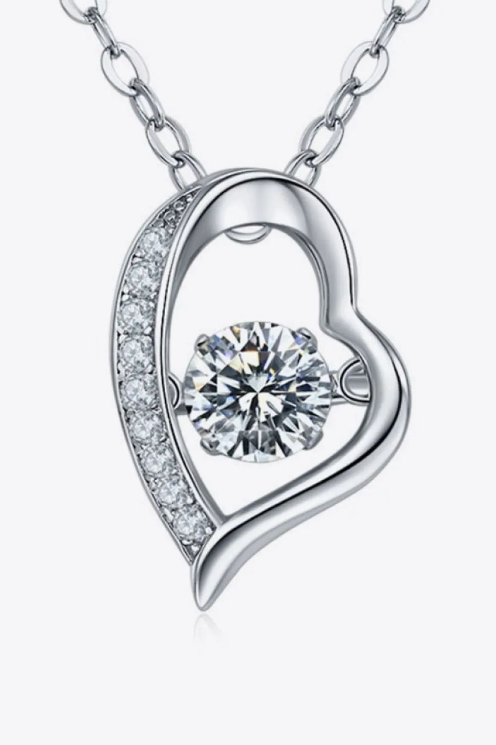 925 Sterling Silver Moissanite Pendant Necklace, image 2