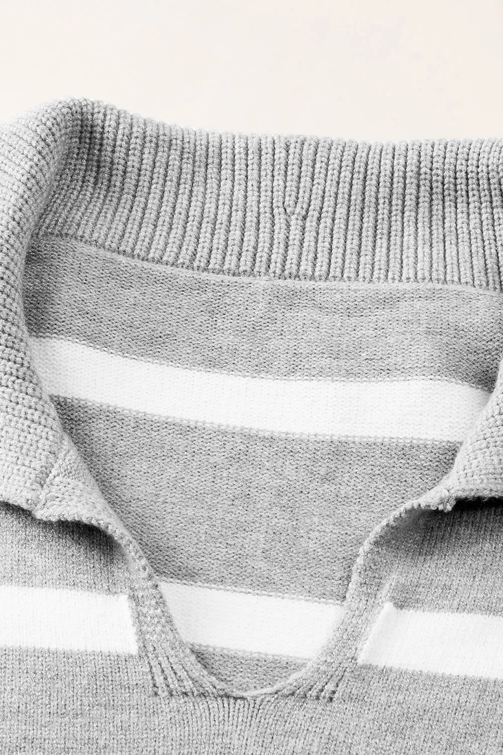 Striped Collared Neck Slit Sweater, image 13