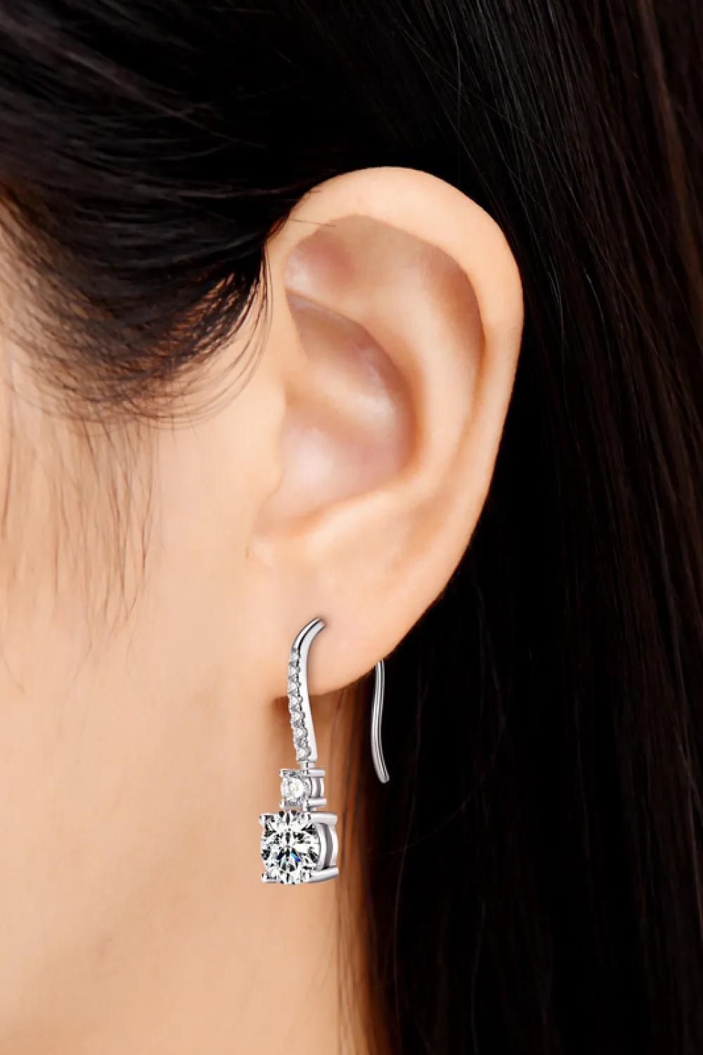 2 Carat Moissanite 925 Sterling Silver Drop Earrings, image 6
