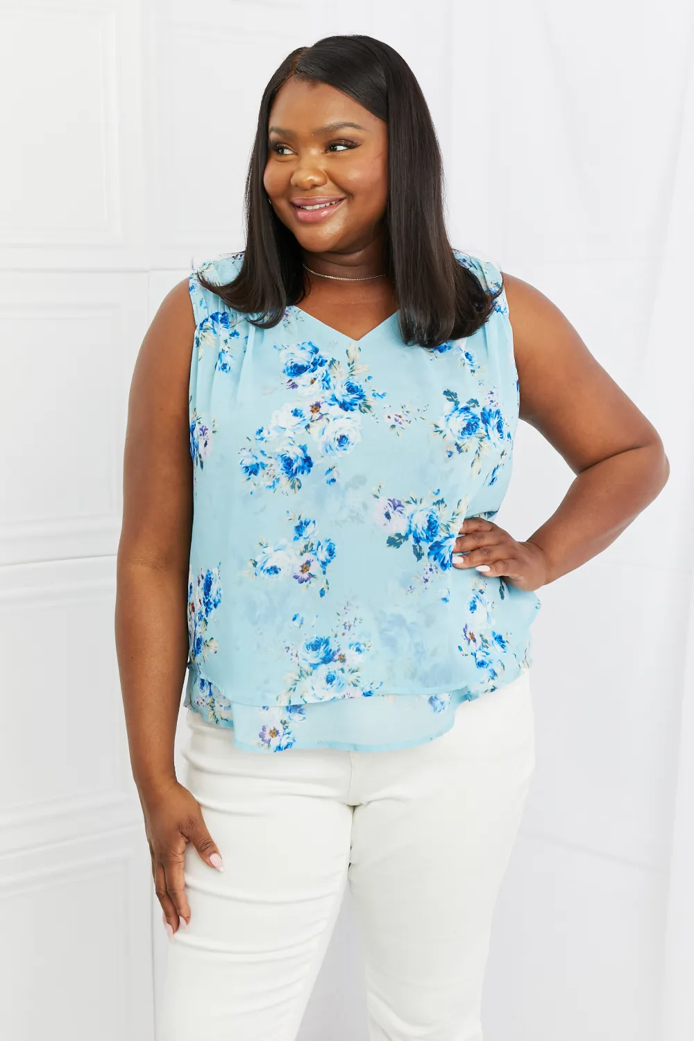 Off To Brunch Full Size Floral Tank Top, image 3