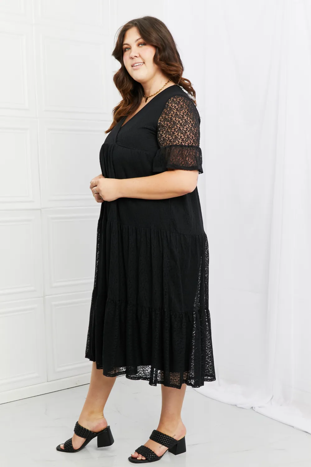 Lovely Lace Full Size Tiered Dress, image 9