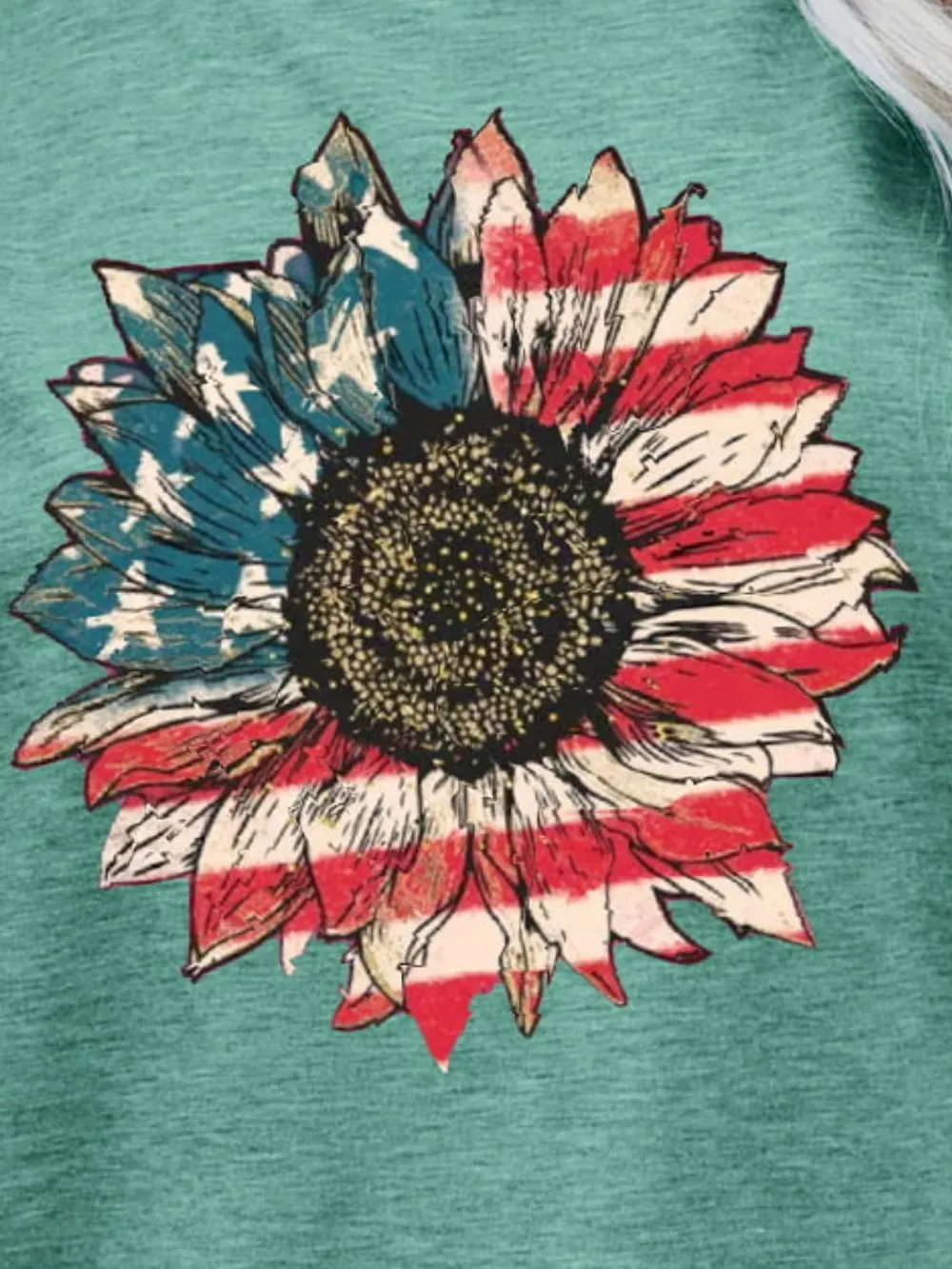 US Flag Flower Graphic Tee, image 14
