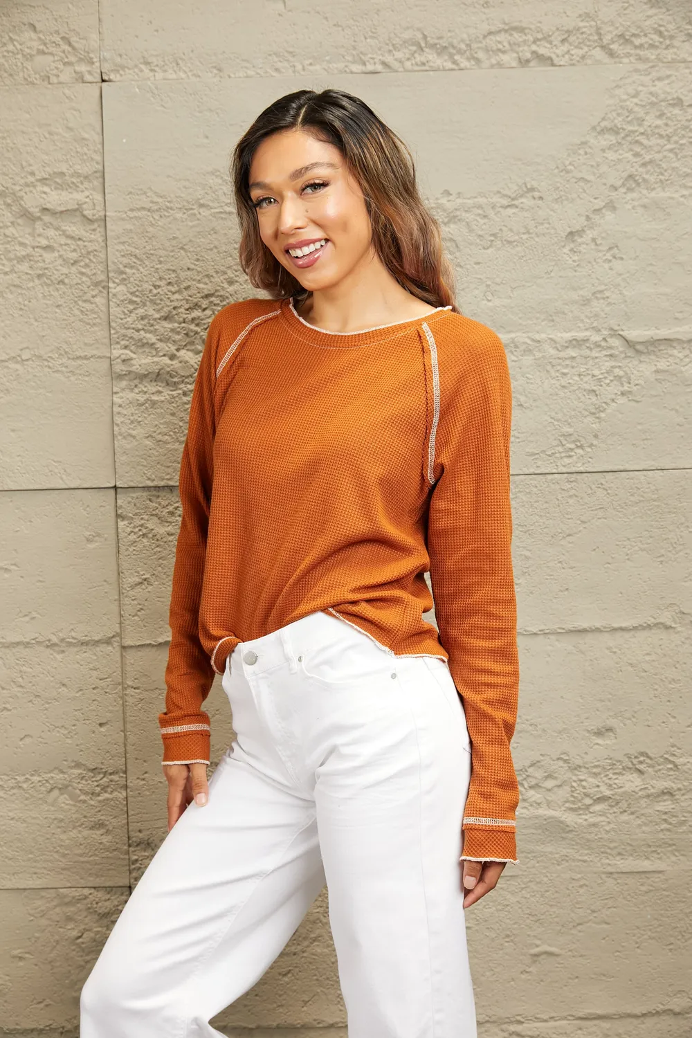 Long Raglan Sleeve Round Neck Top, image 10