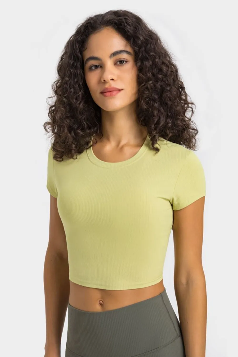 Round Neck Short Sleeve Cropped Sports T-Shirt, image 13