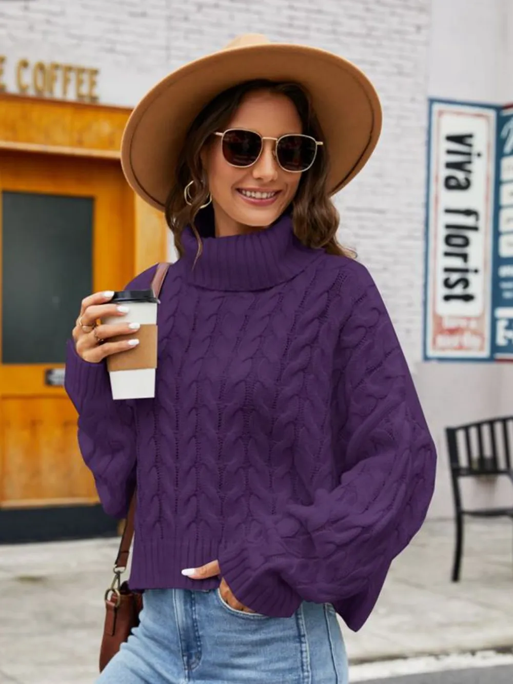 Turtle Neck Cable-Knit Sweater, image 10