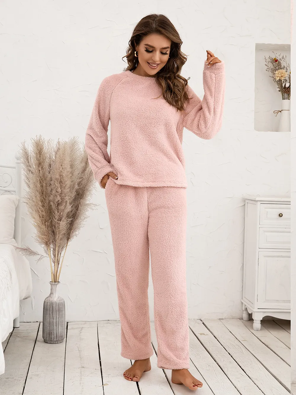 Teddy Long Sleeve Top and Pants Lounge Set, image 16