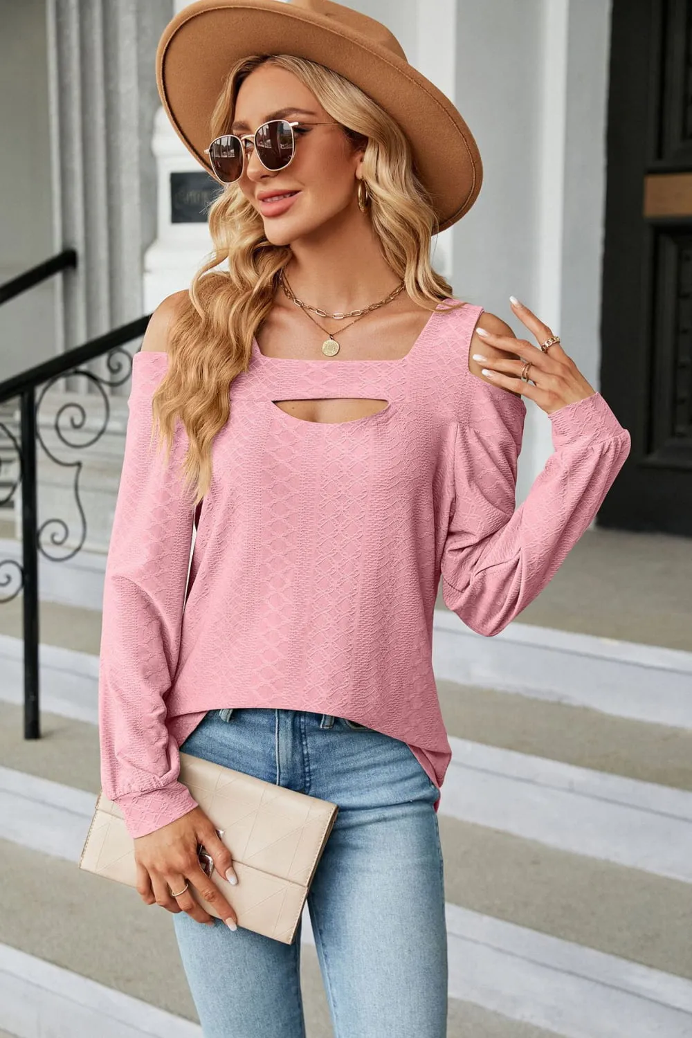 Cold Shoulder Square Neck Cutout Blouse, image 23
