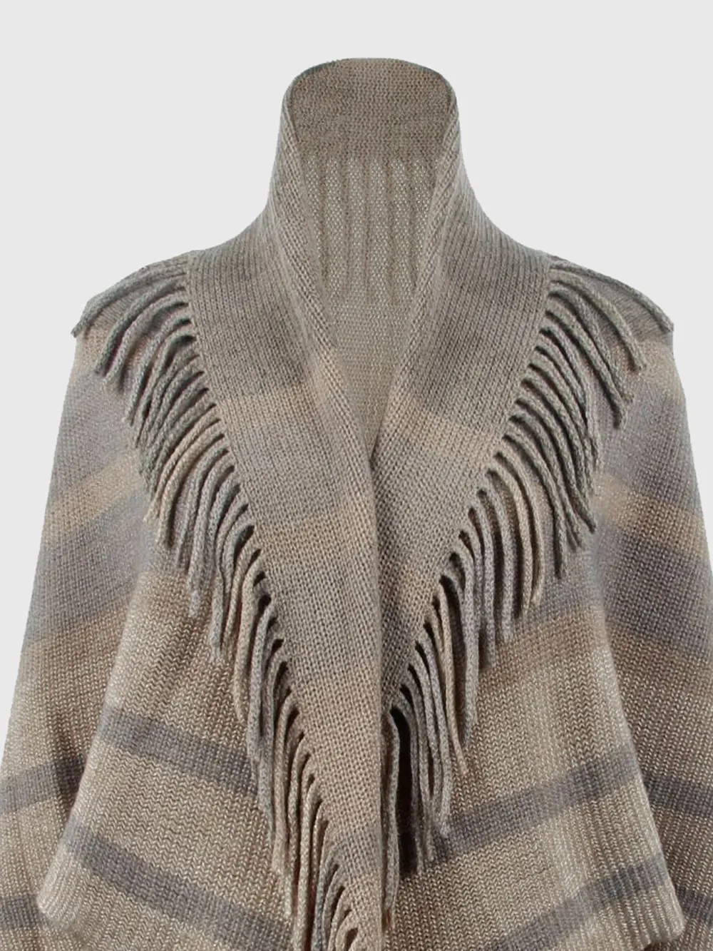 Fringe Detail Open Front Poncho, image 12