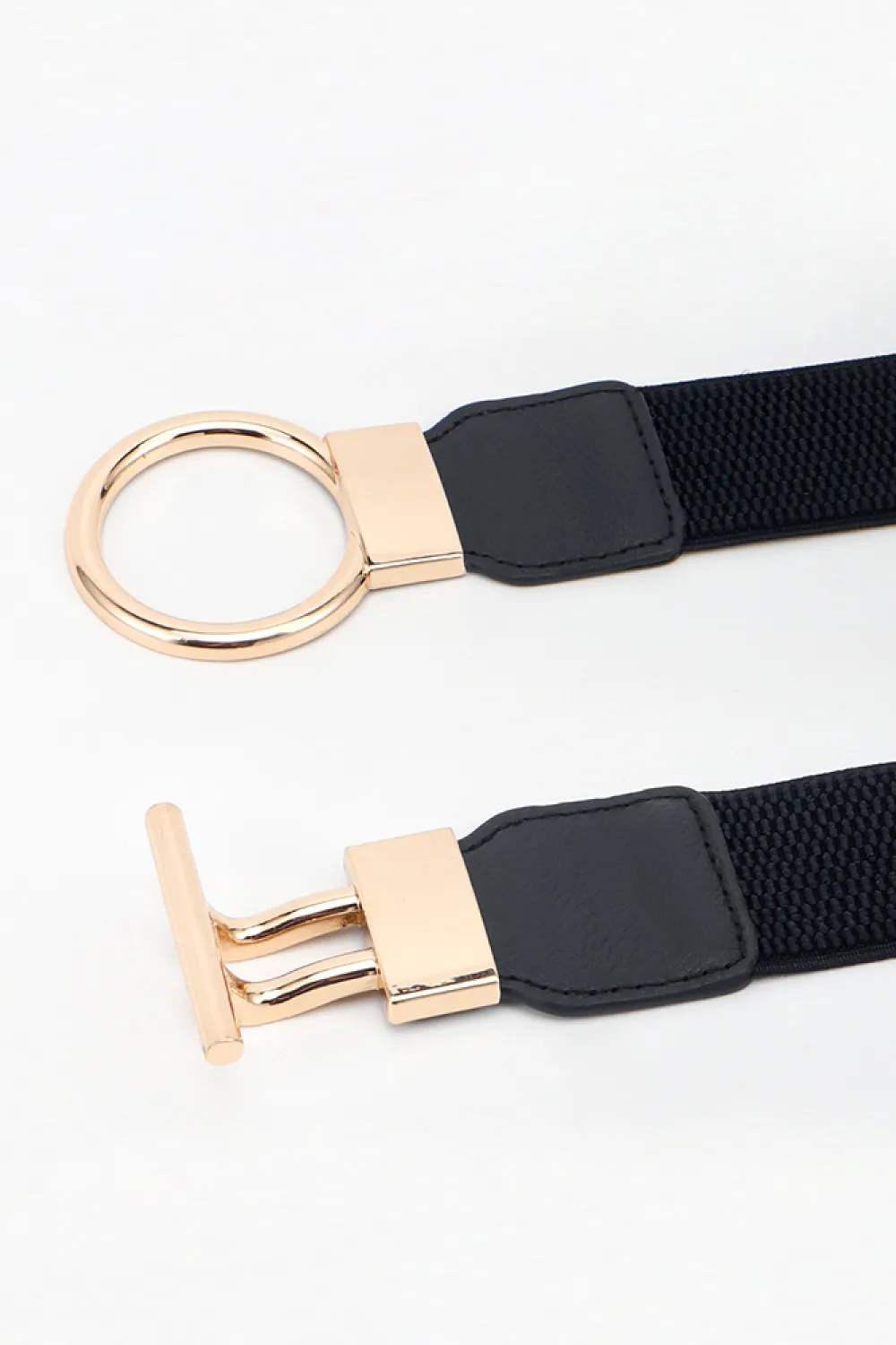 Circle Shape Buckle Zinc Alloy Buckle PU Leather Belt, image 7