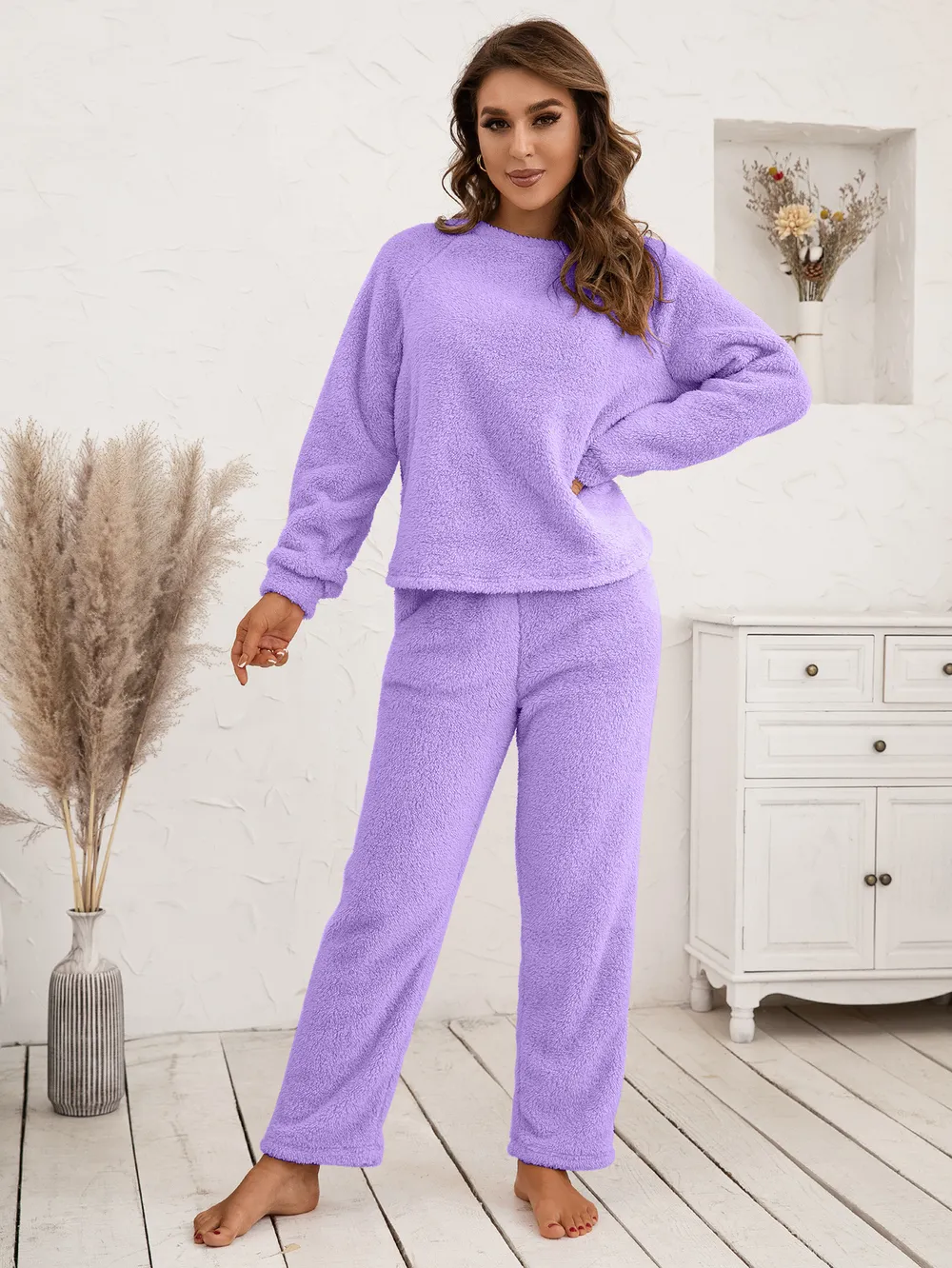 Teddy Long Sleeve Top and Pants Lounge Set, image 17