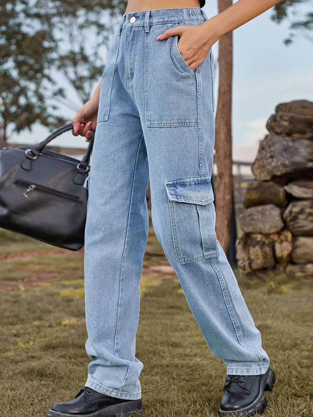 High Waist Cargo Jeans, image 10