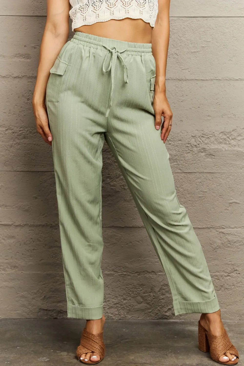 Tie Waist Long Pants, image 3