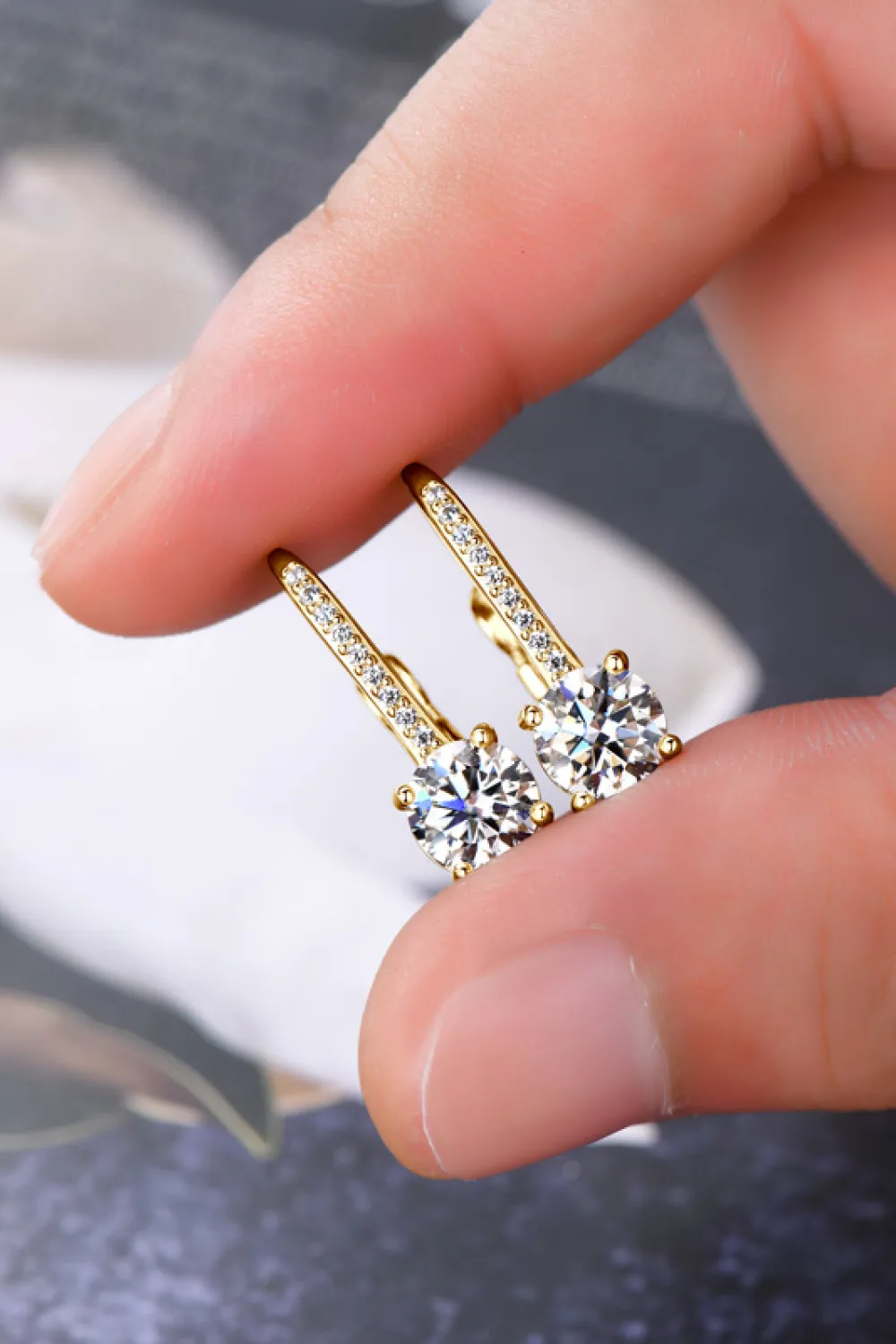 2 Carat Moissanite 925 Sterling Silver Earrings, image 4