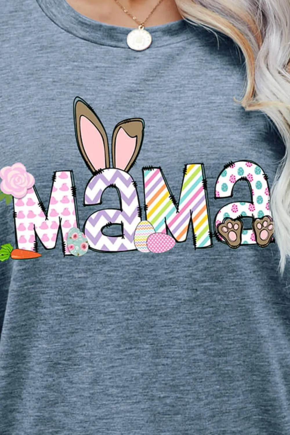 Easter MAMA Graphic Round Neck T-Shirt, image 9