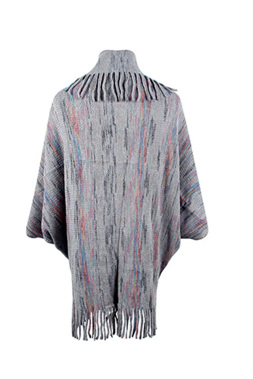 Fringe Detail Printed Poncho, image 6