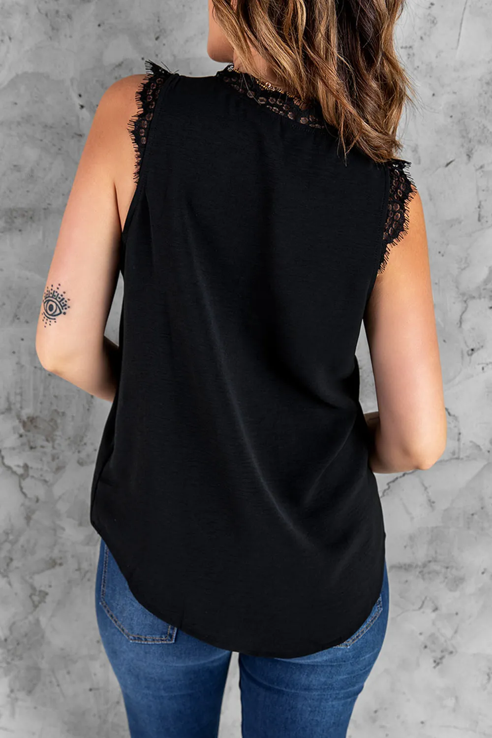 Eyelash Lace V-Neck Tank Top, image 13