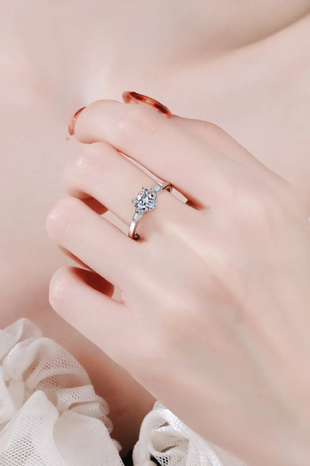 1.2 Carat Moissanite Heart Ring, image 2