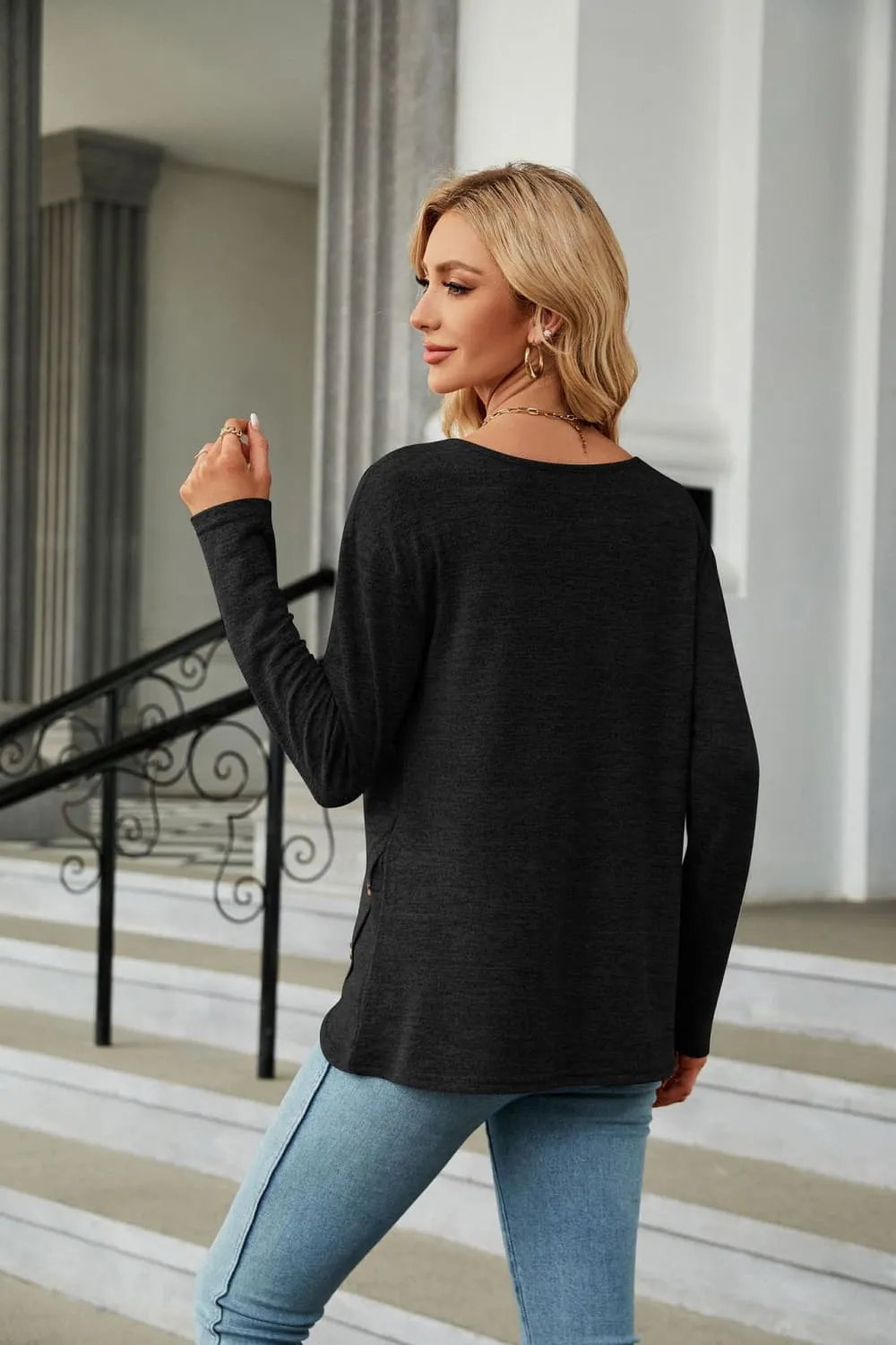 Round Neck Long Sleeve T-Shirt, image 18