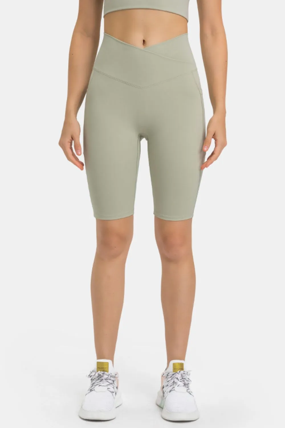 High Waist Biker Shorts with Pockets, image 11