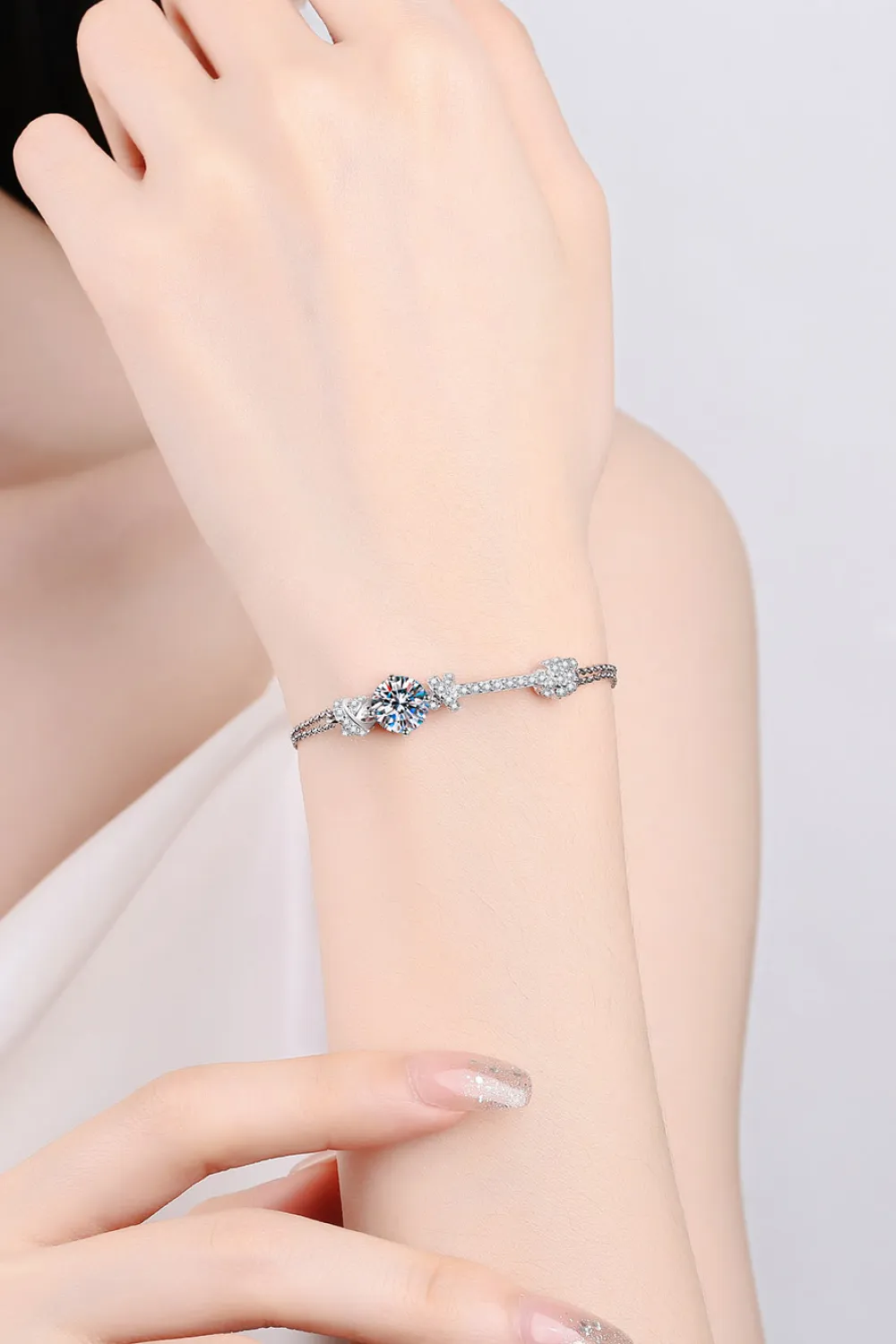 2 Carat Moissanite 925 Sterling Silver Bracelet, image 5