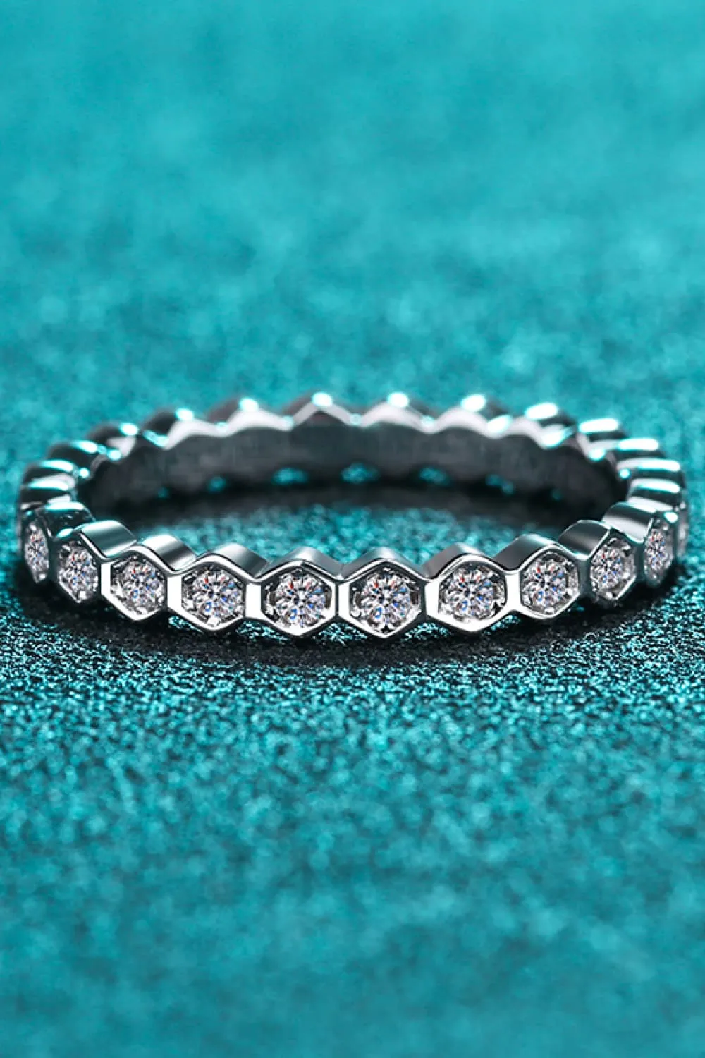 Moissanite 925 Sterling Silver Eternity Ring, image 5